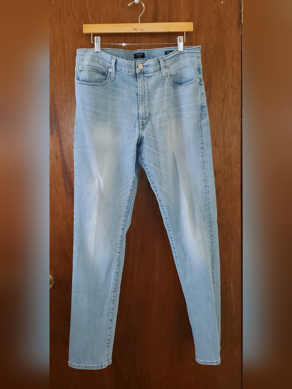 J Crew Flex Light Wash Straight Leg Jeans Sz 33x32